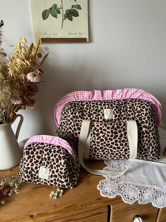 Ensemble Sac Chloé et trousse à volants - sur commande