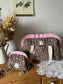 Ruffled bag and pouch set - made to order