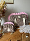 Ruffled bag and pouch set - made to order