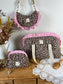 Ruffled bag and pouch set - made to order
