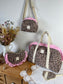 Ruffled bag and pouch set - made to order