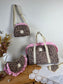 Ruffled bag and pouch set - made to order