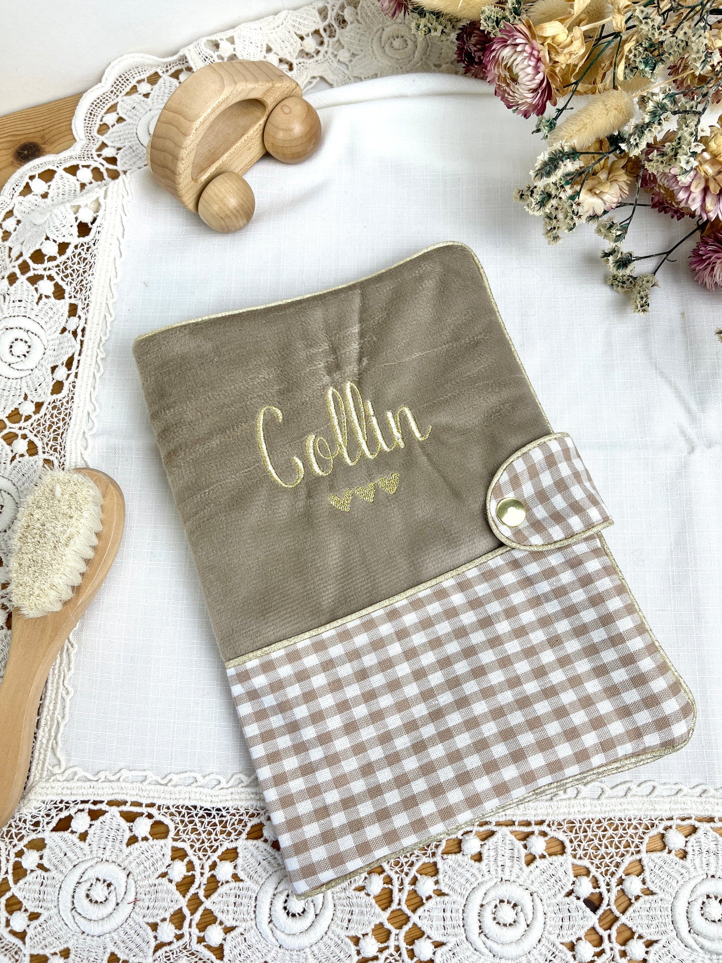 Chloé the pink jacquard and double gauze notebook cover