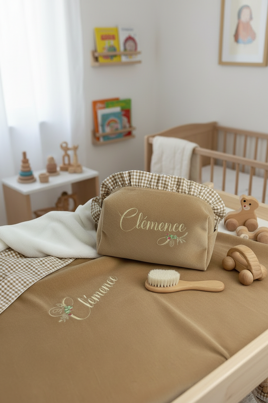 Ensemble : Trousse de toilette et couverture