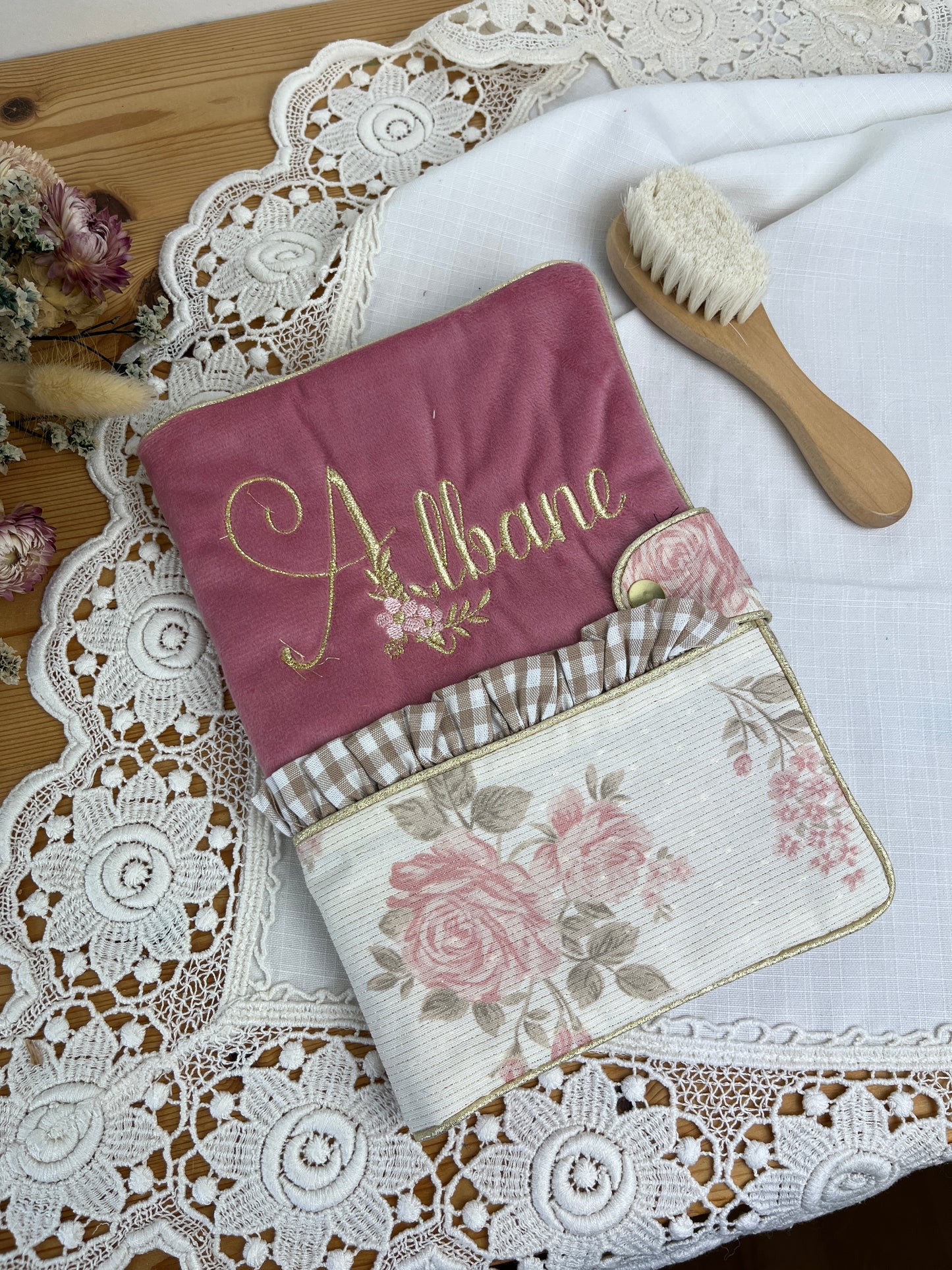 Chloé the pink jacquard and double gauze notebook cover