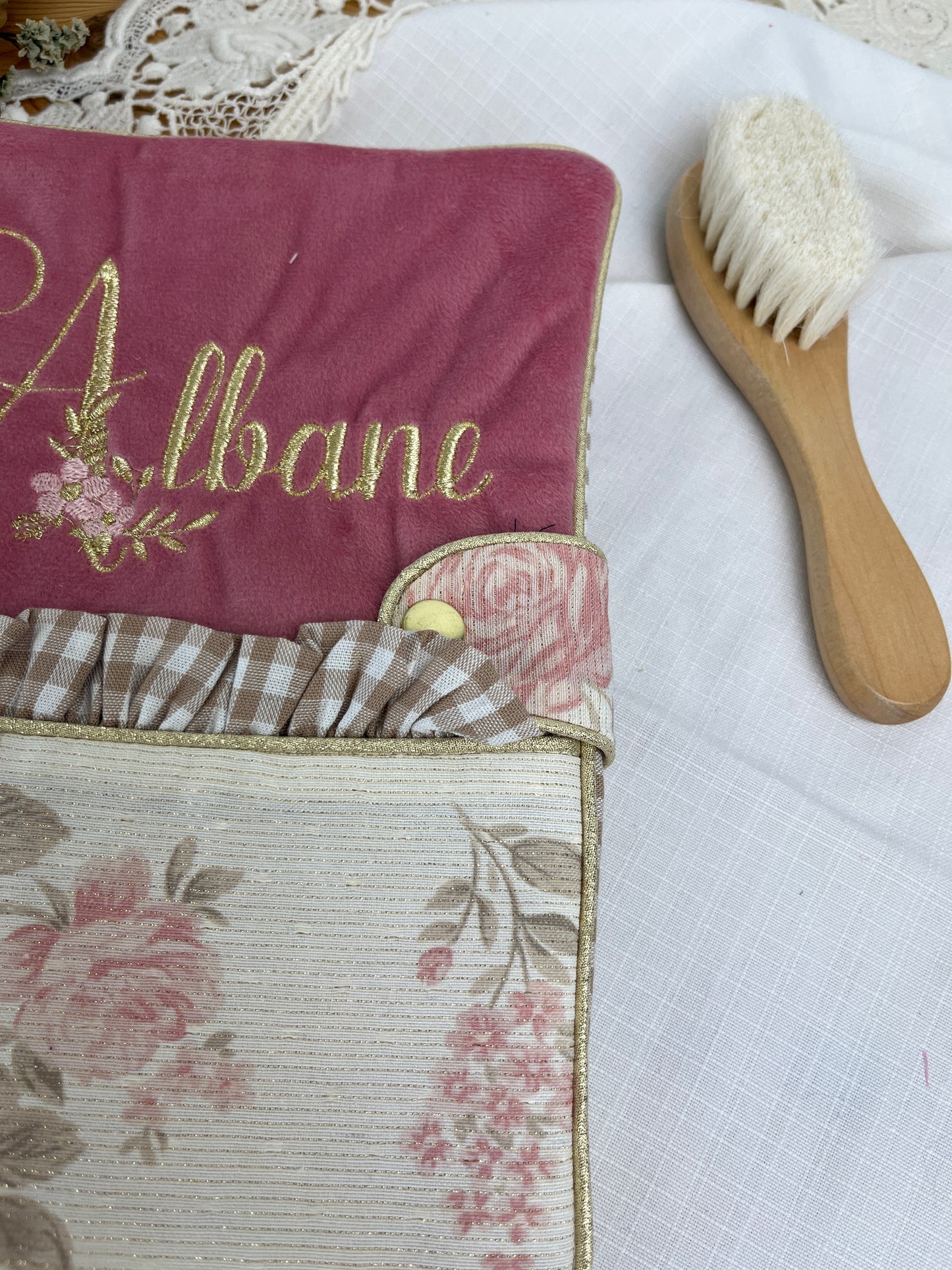 Chloé the pink jacquard and double gauze notebook cover