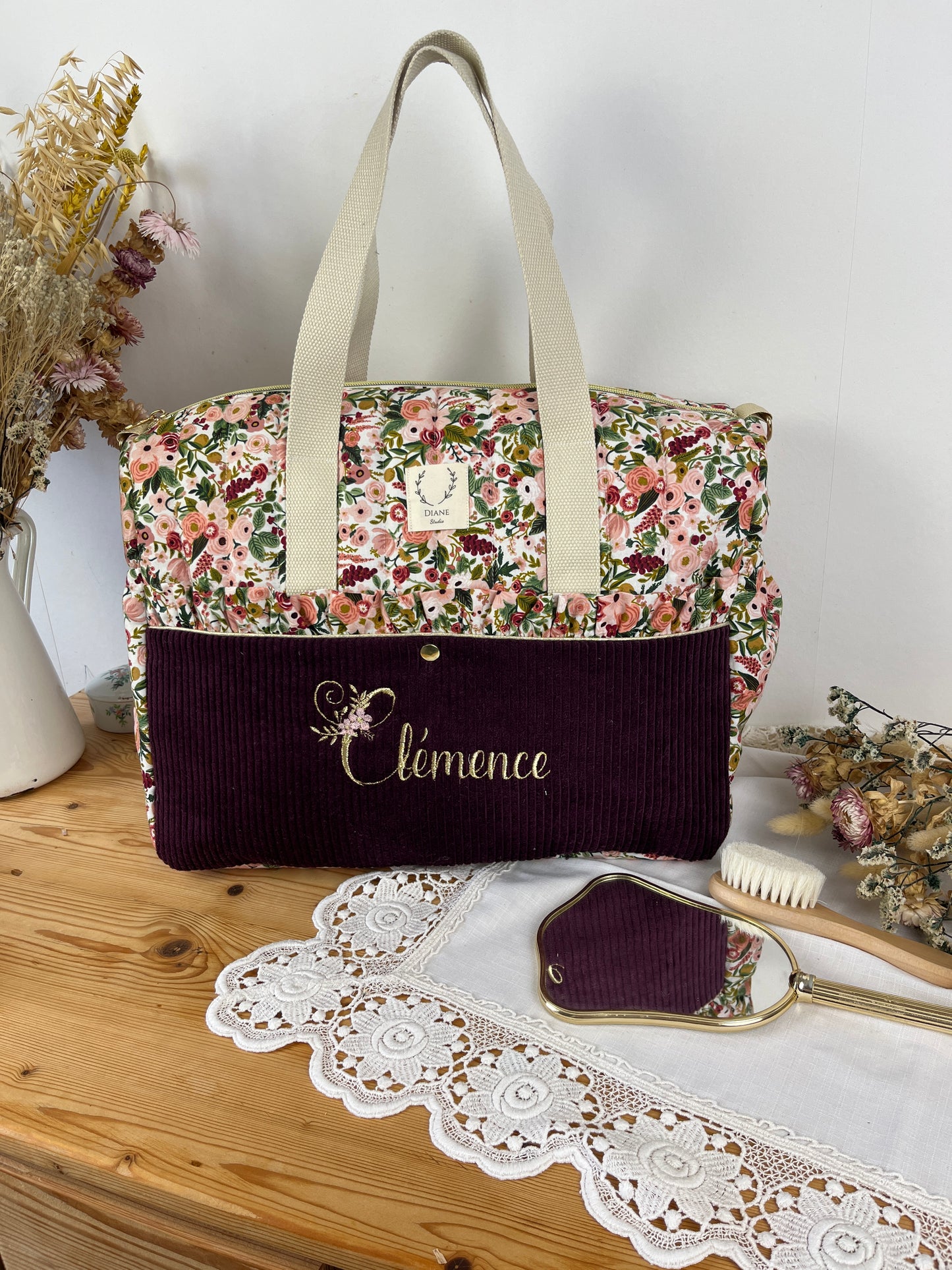Love the 100% customizable embroidered diaper bag