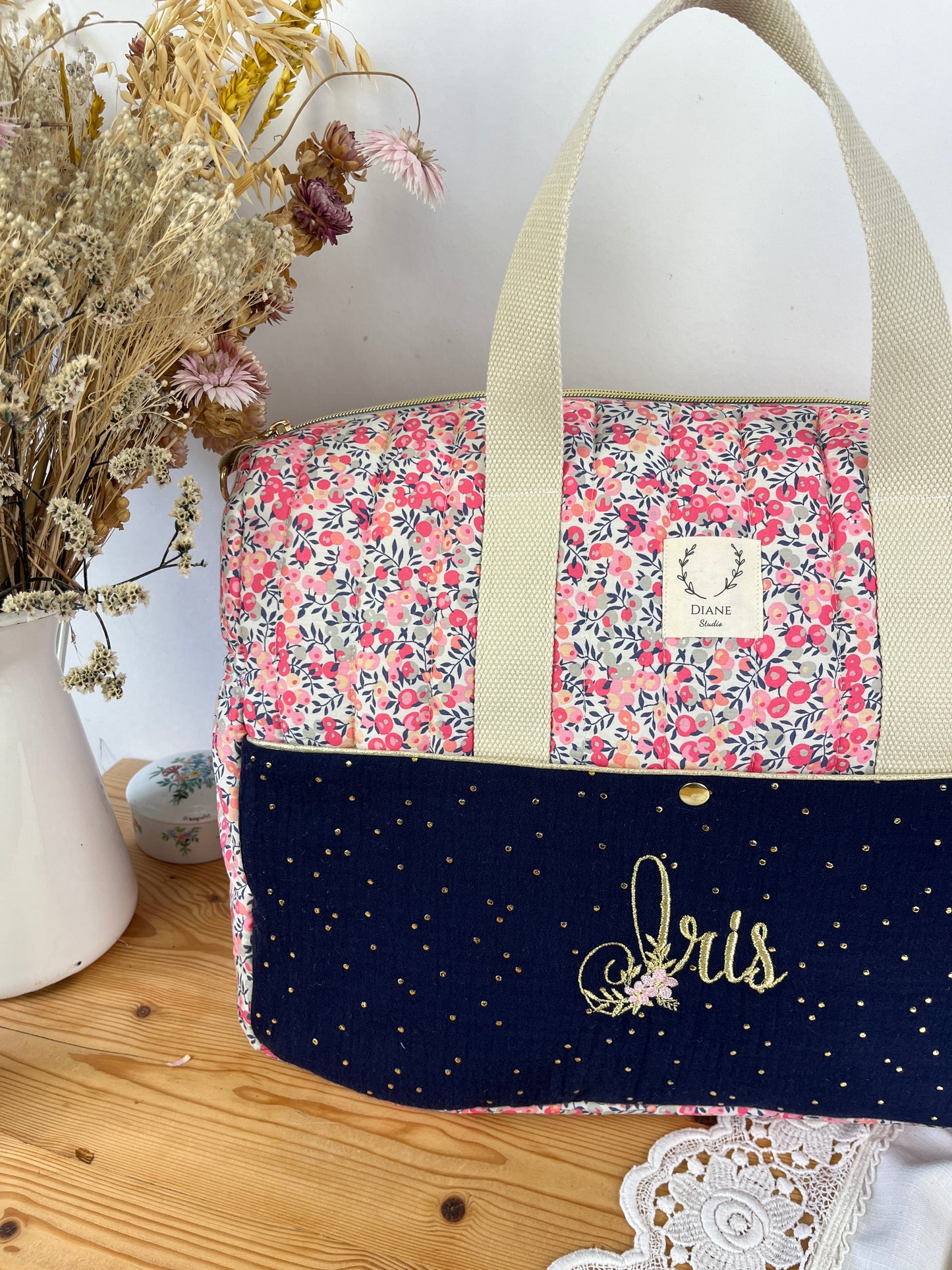 Love the 100% customizable embroidered diaper bag