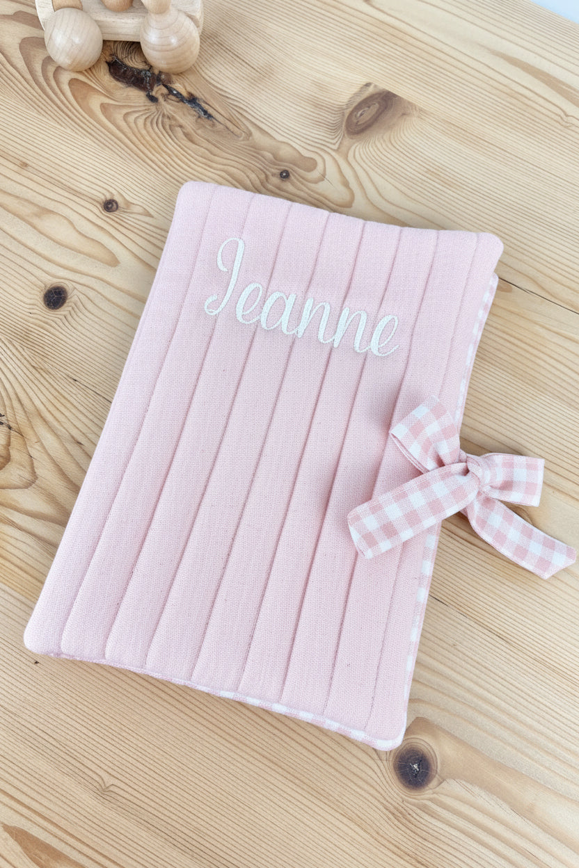 Noé  le protège carnet rose poudré