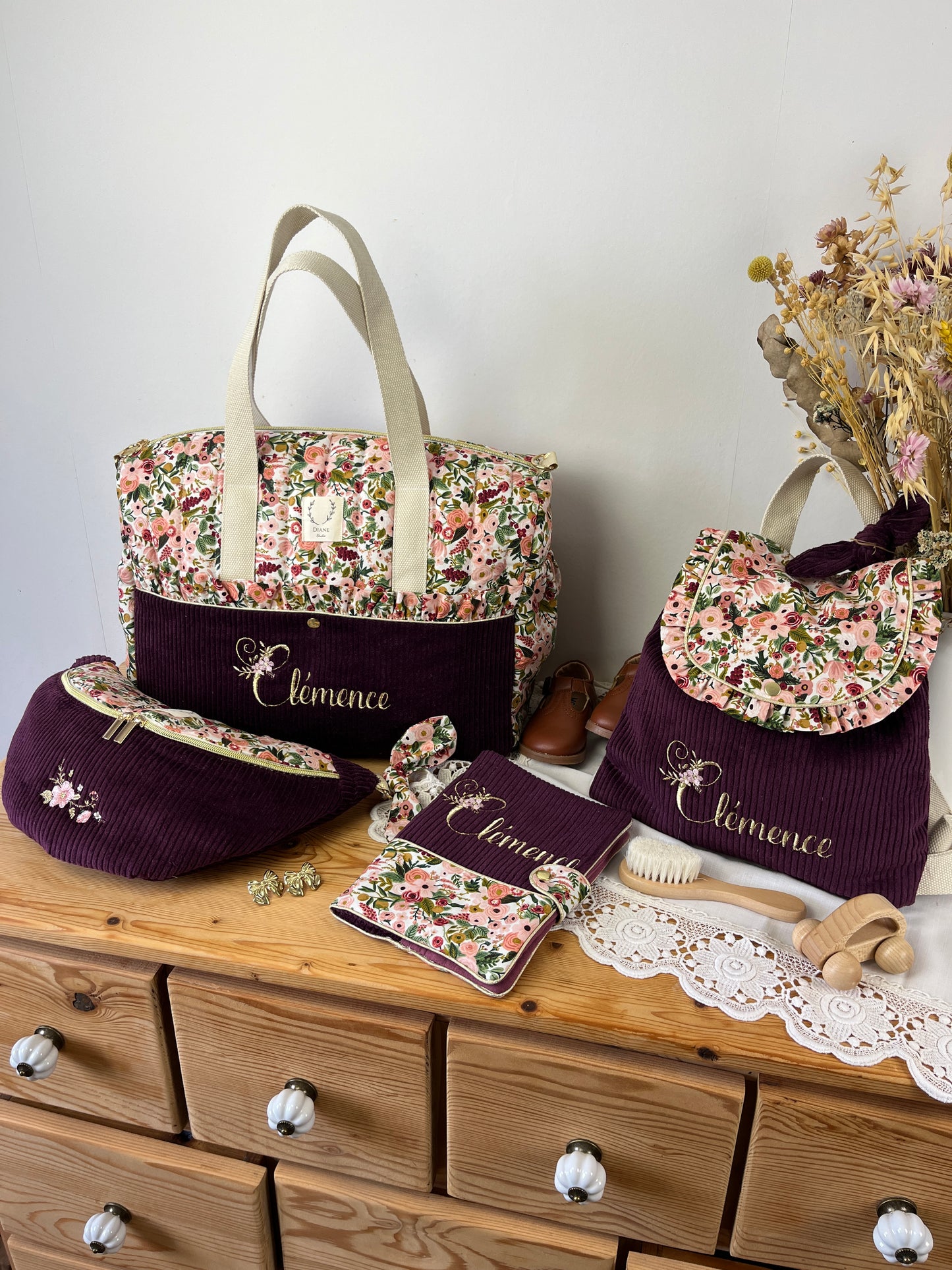 Love the 100% customizable embroidered diaper bag