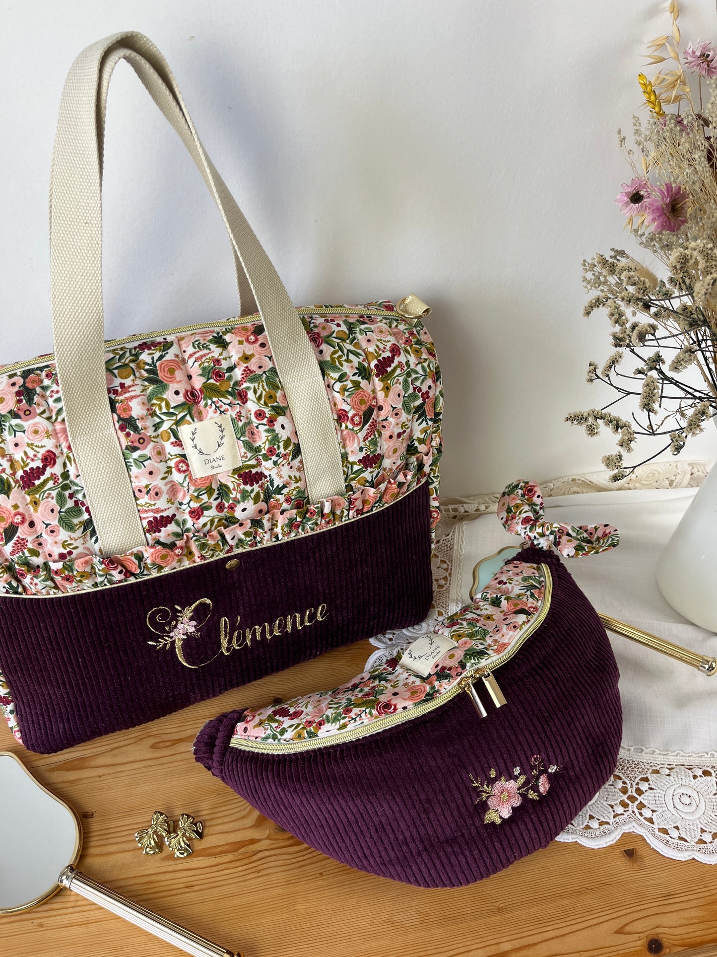 Love the 100% customizable embroidered diaper bag
