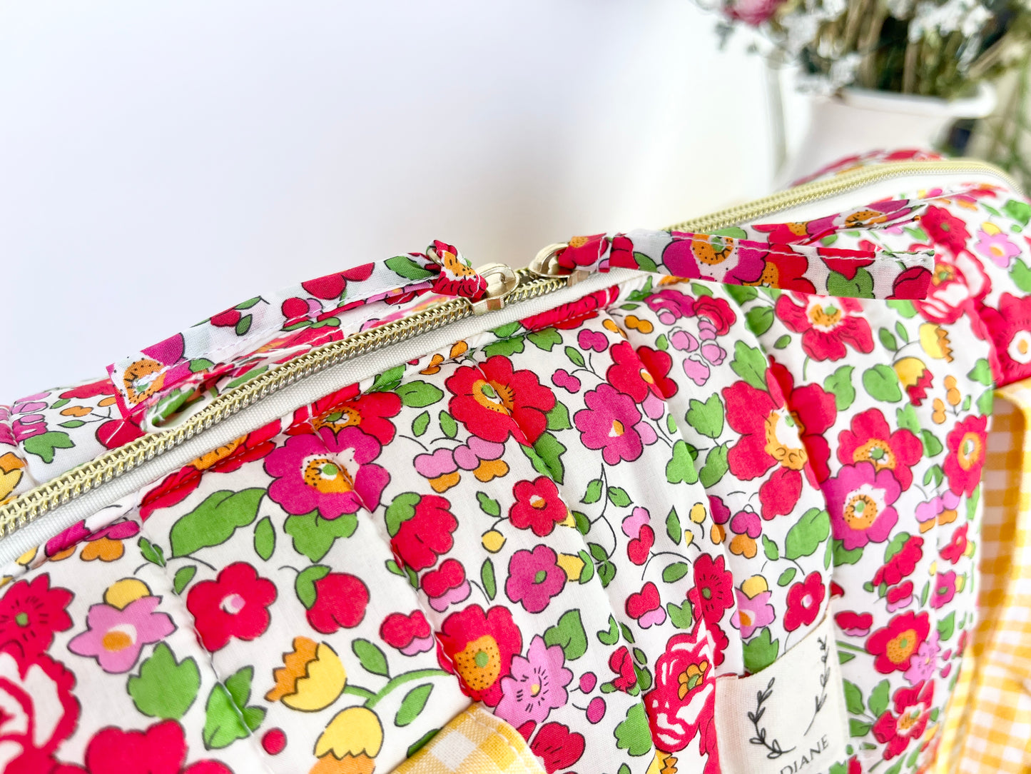 The 100% customizable ruffled diaper bag