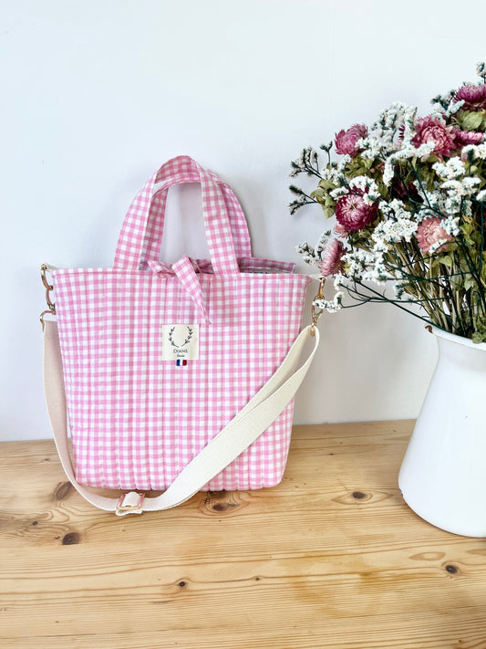 Sac Félicie vichy rose