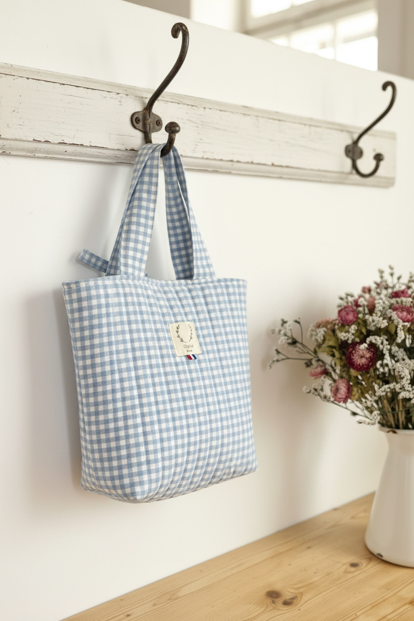 Félicie bag in blue gingham