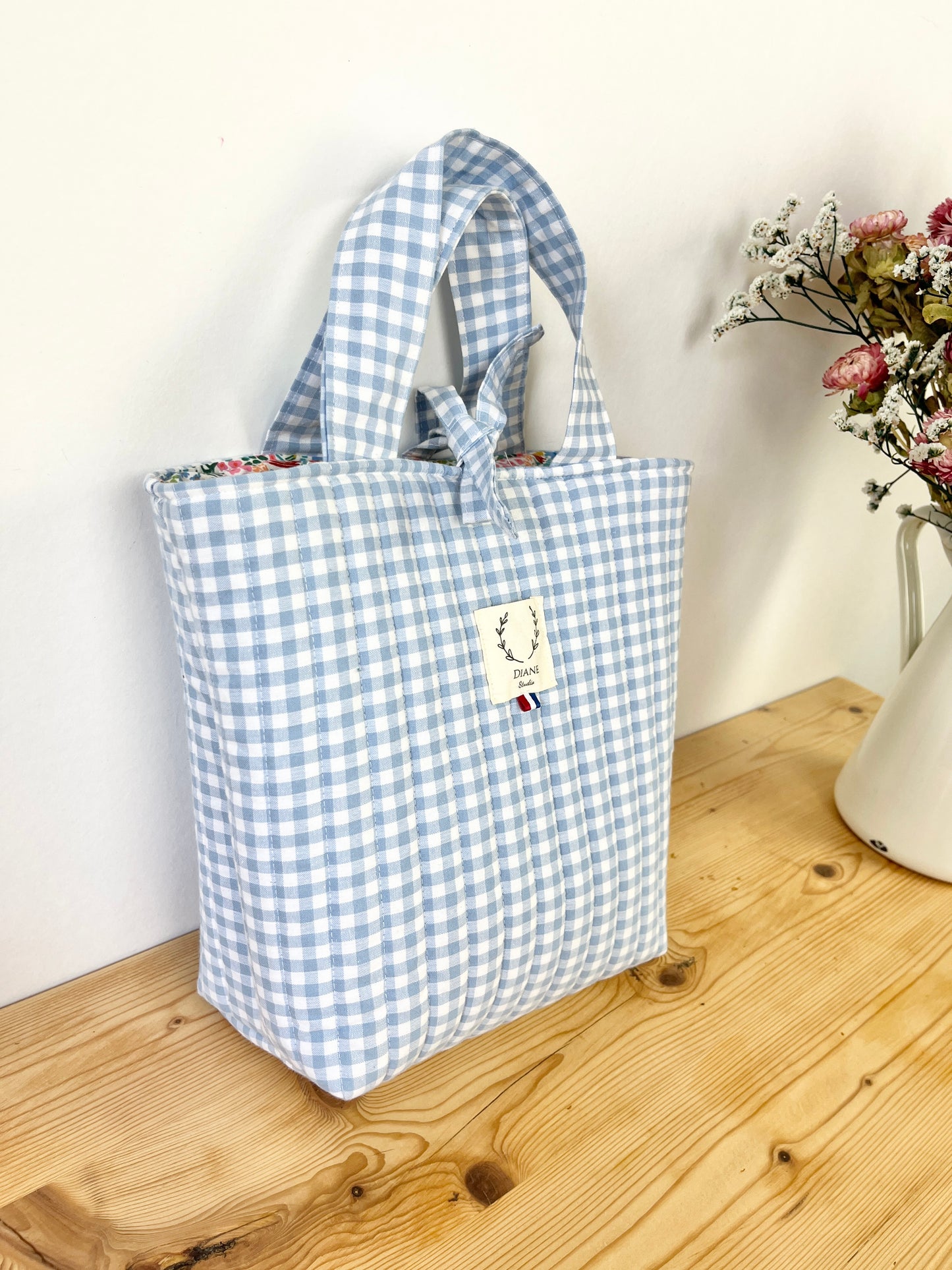Félicie bag in blue gingham