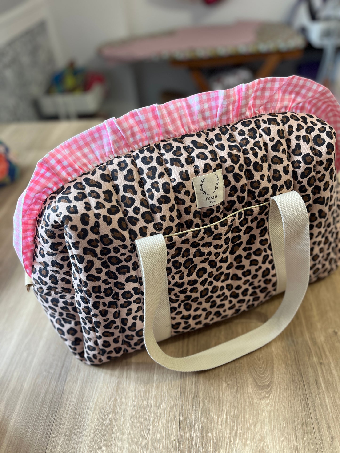 Ruffled bag and pouch set - made to order