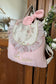 The Eglantine jacquard pink glitter backpack