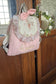 The Eglantine jacquard pink glitter backpack