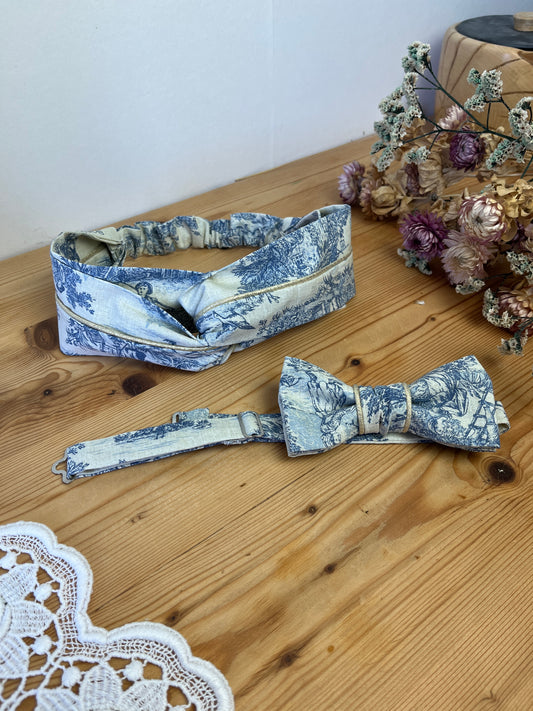 Ensemble : noeud papillon et headband doré