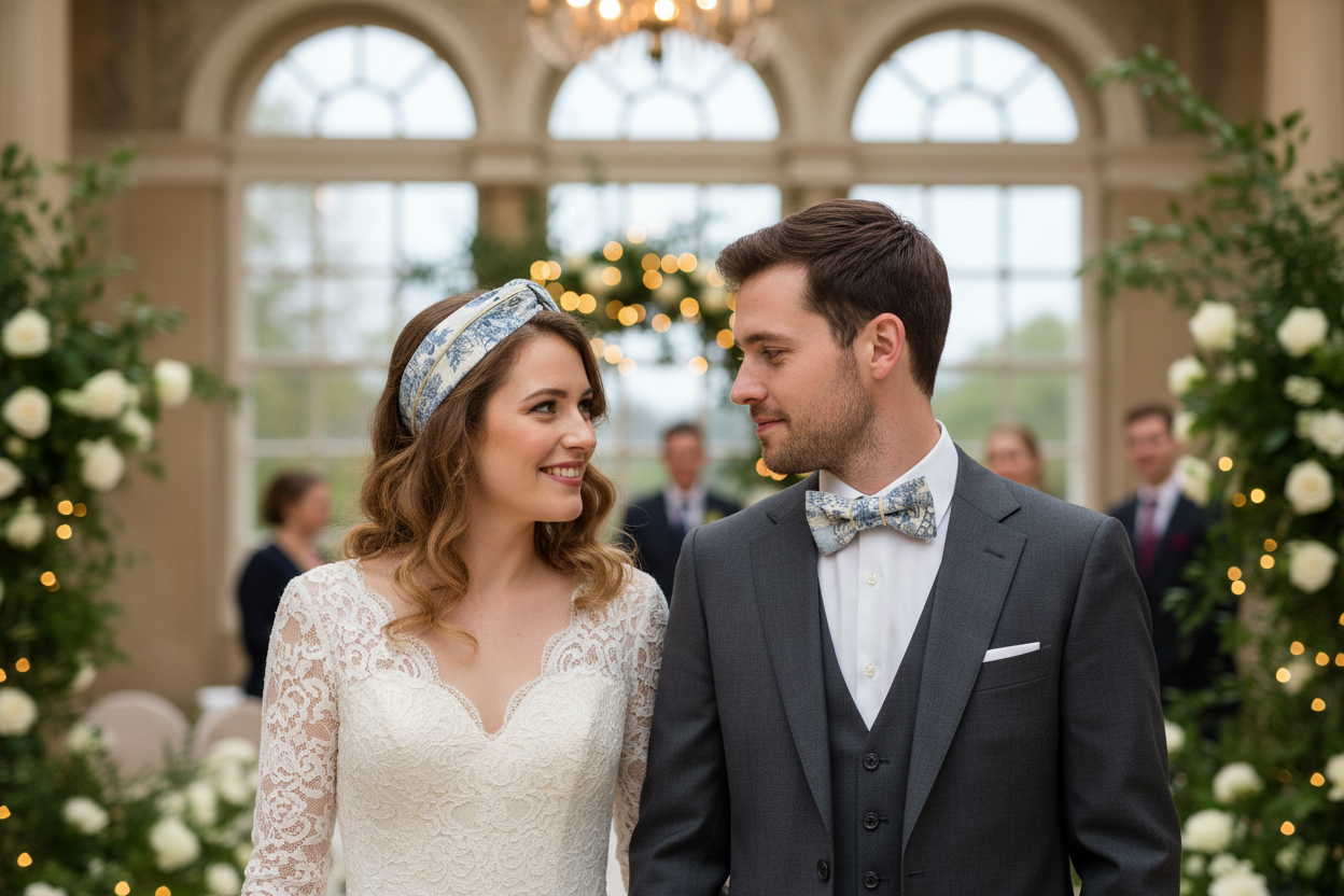 Set: gold bow tie and headband 