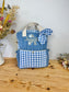 The Ombeline children's backpack in quilted gauze and sky blue gingham