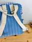 The Ombeline children's backpack in quilted gauze and sky blue gingham