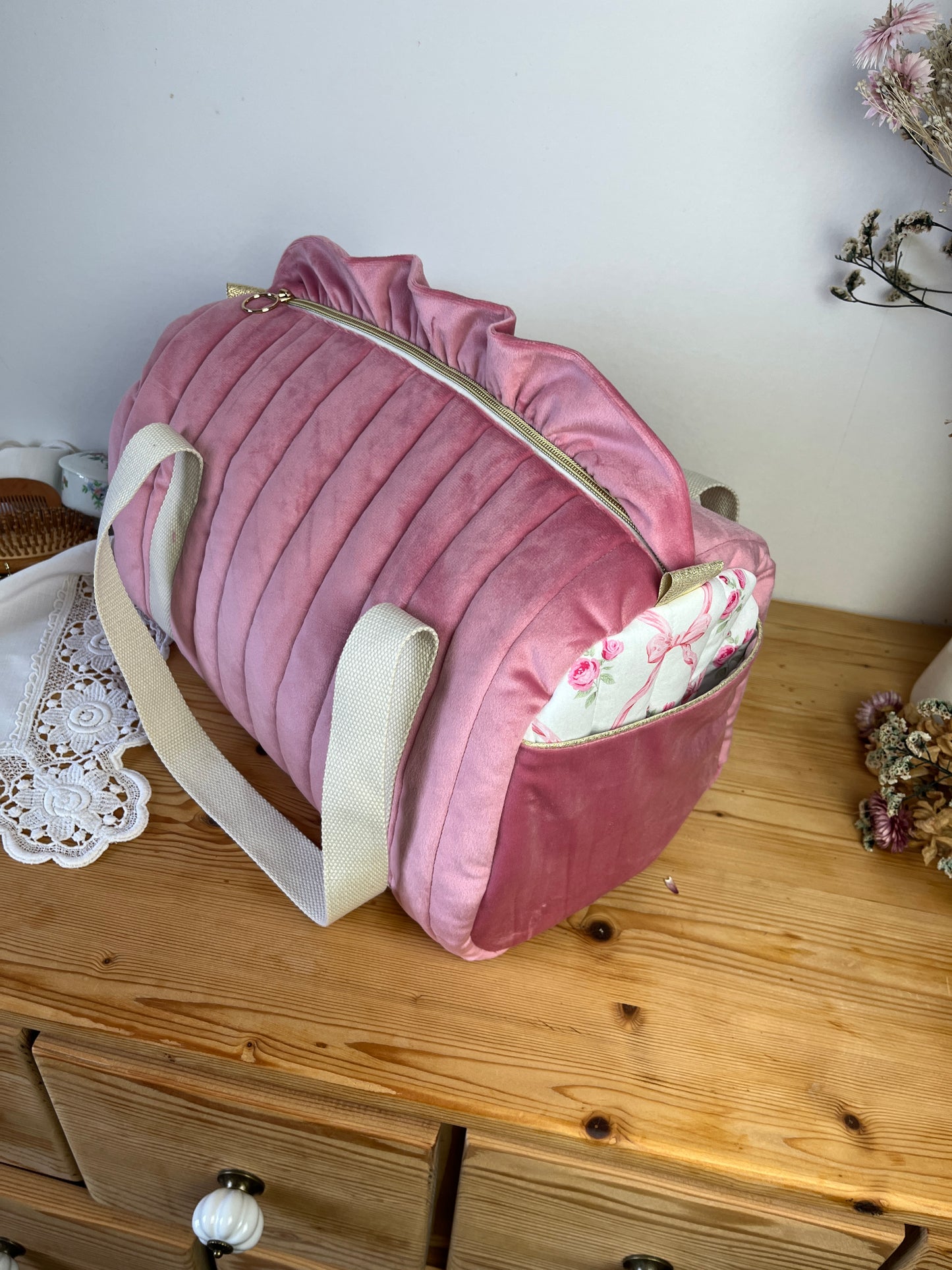 Sac Louison initiale dentelle tissus au choix