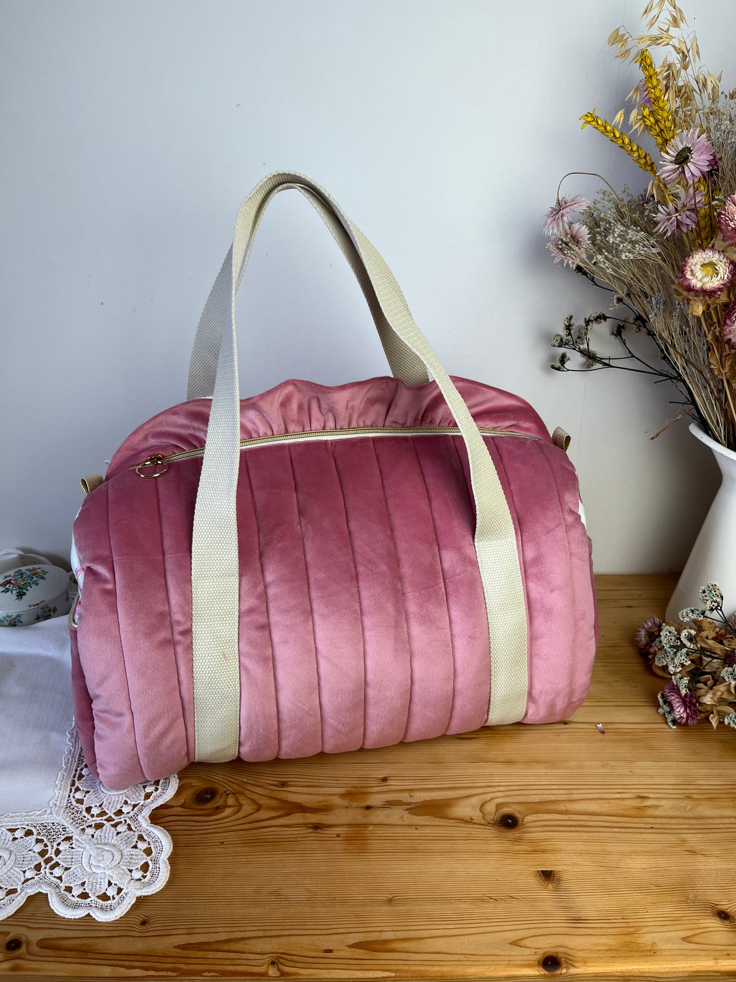 Sac Louison initiale dentelle tissus au choix