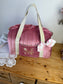 Set: duffel bag and lace initial toiletry bag