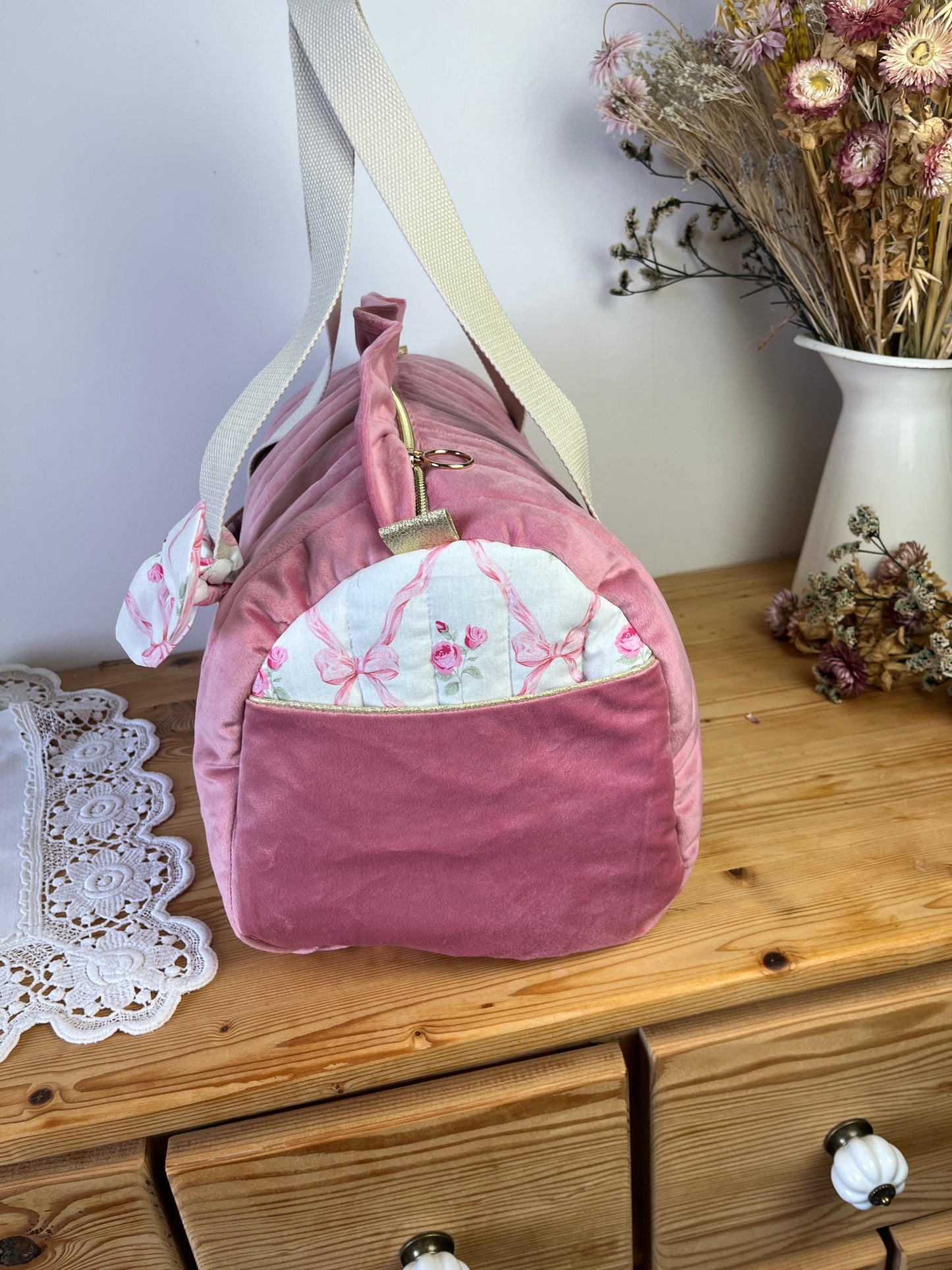 Sac Louison initiale dentelle tissus au choix