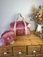 Set: duffel bag and lace initial toiletry bag