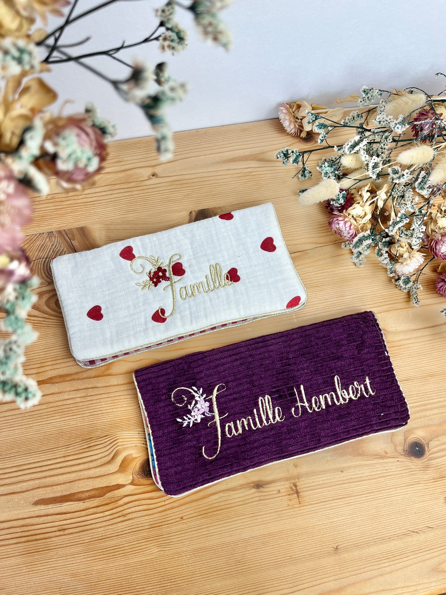 100% customizable embroidered family record book cover