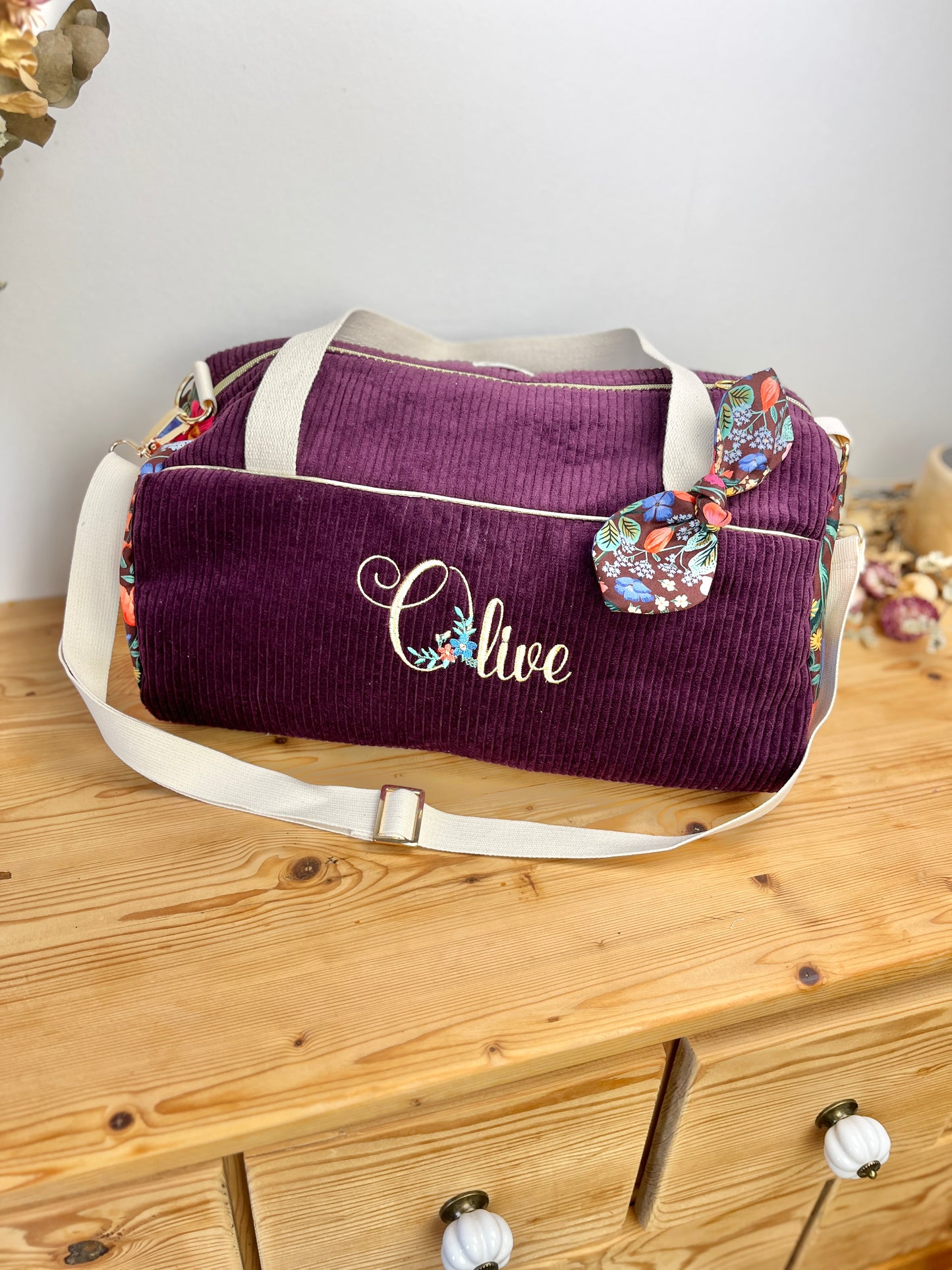 Sac Louison adulte initiale florale