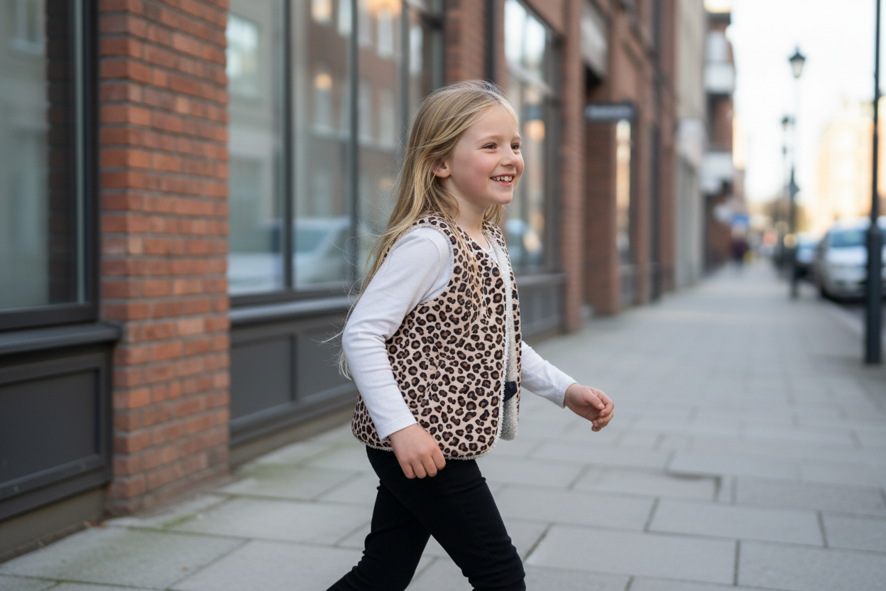 The Albane children's vest with the "graou" design