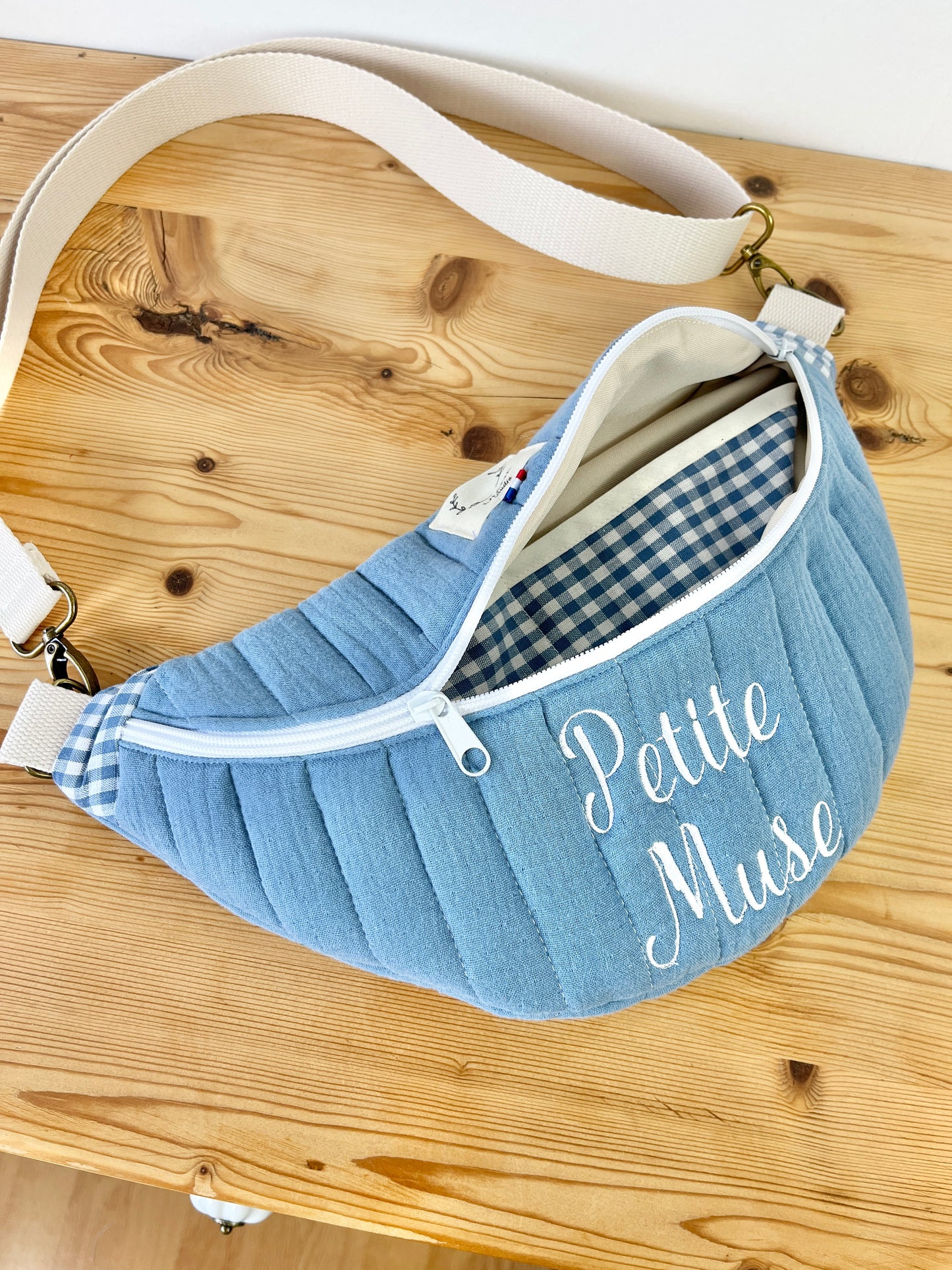 Roxane the children's fanny pack in sky blue gauze