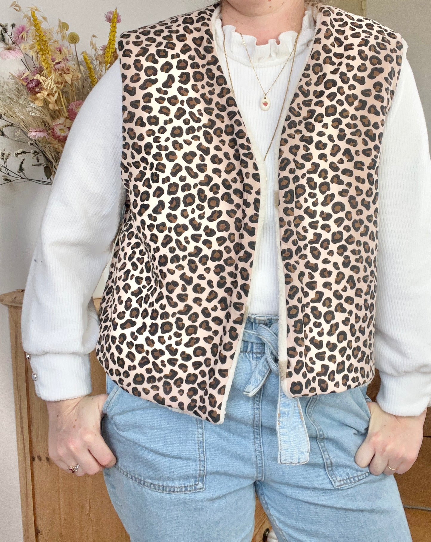 The Albane Adult Leopard Vest - Made to Order