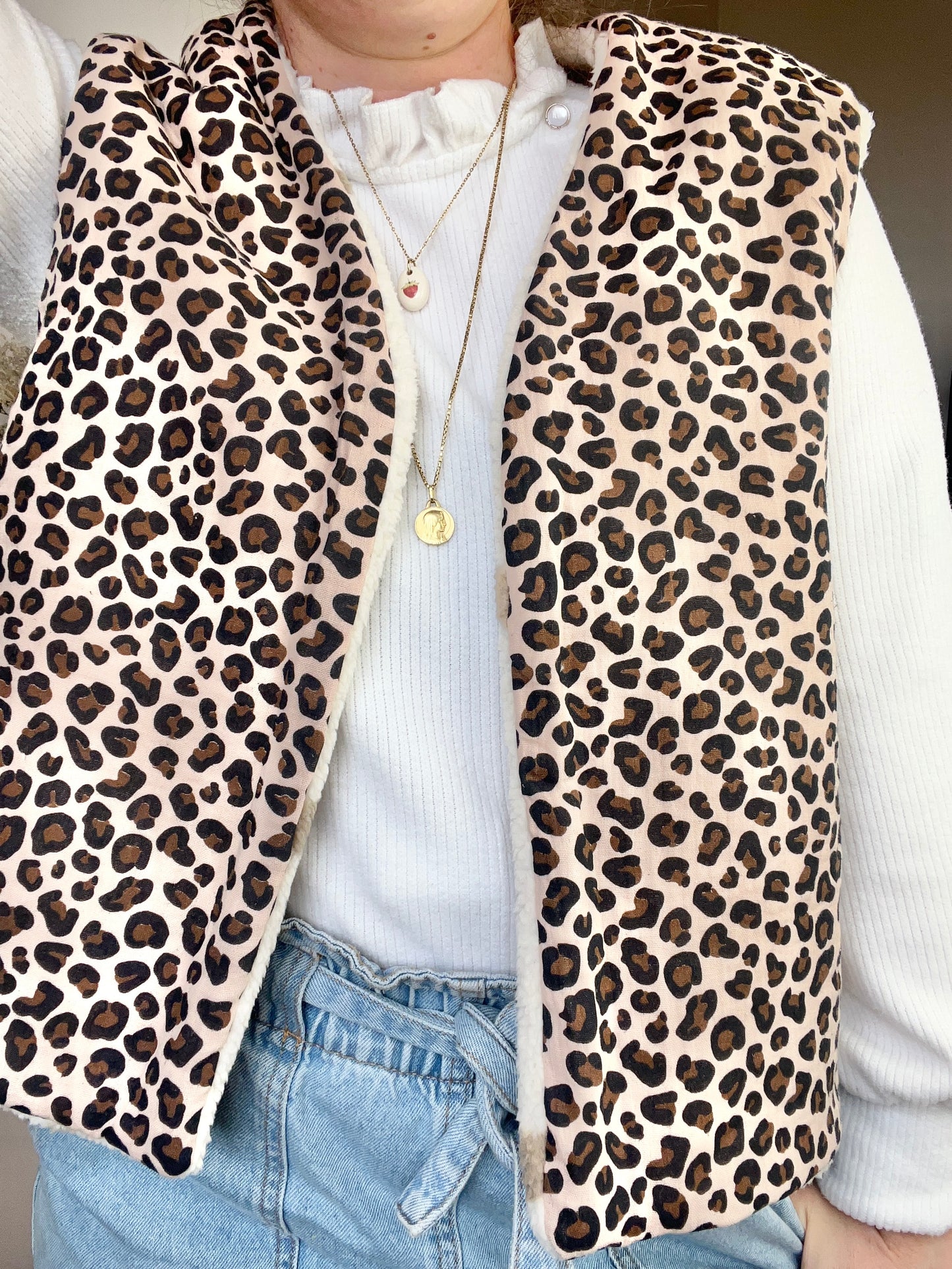 The Albane Adult Leopard Vest - Made to Order