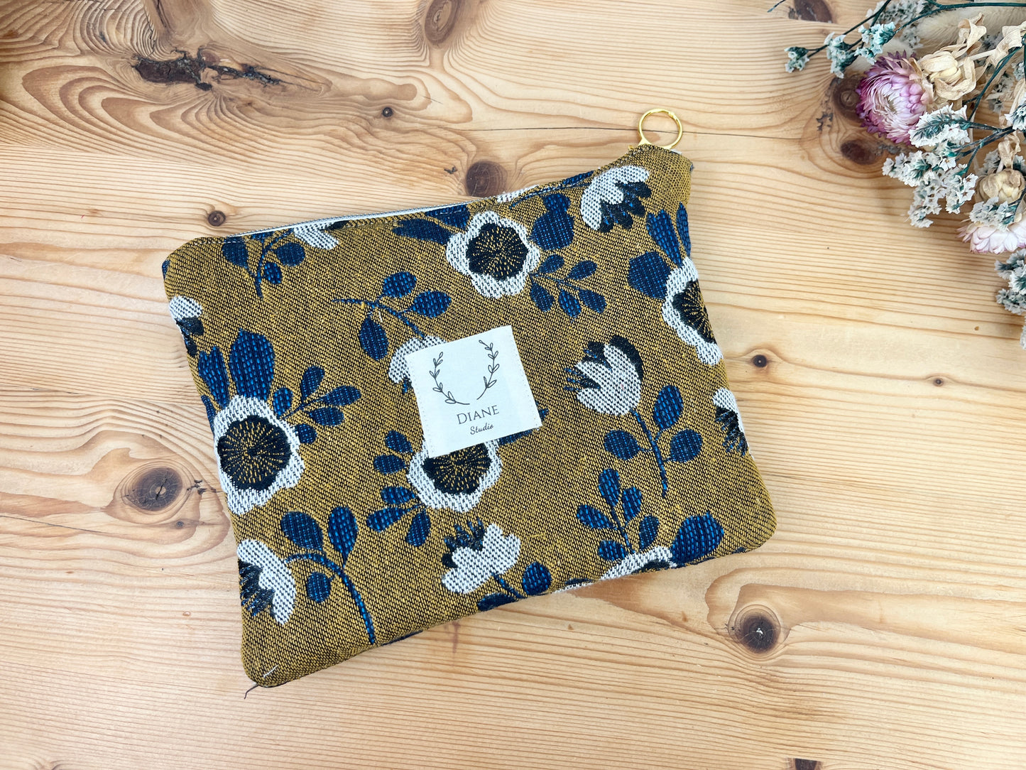 Babette the large jacquard floral flat clutch