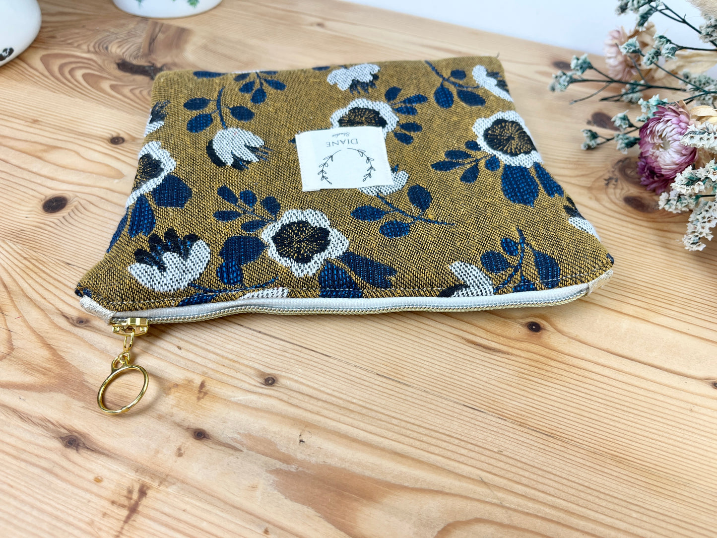 Babette the large jacquard floral flat clutch