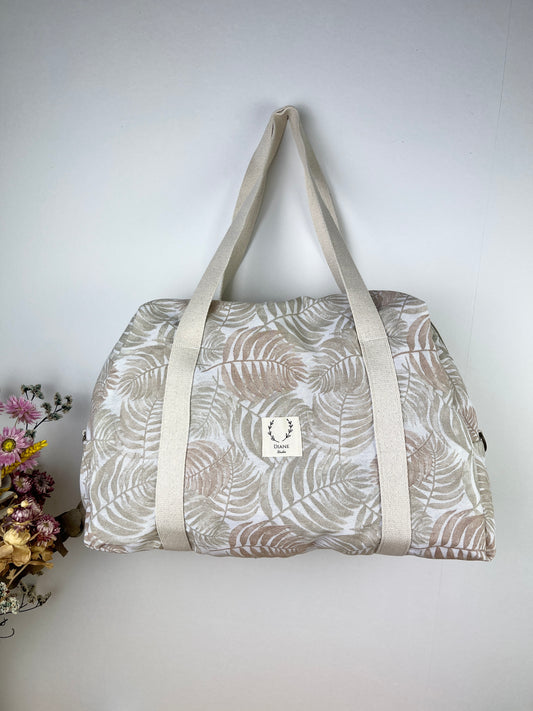 Le sac souple feuillage beige