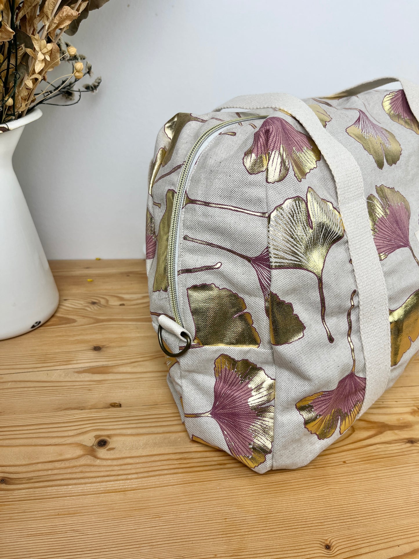 Hélène the golden ginkgo diaper bag