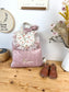 Le sac à dos Églantine velours rose poudré Amandine et tulle