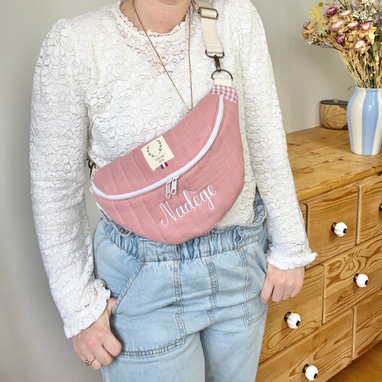 Roxane the tea pink fanny pack