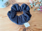 navy blue velvet scrunchie