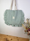 The small sage gingham tote bag