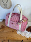 Set: duffel bag and lace initial toiletry bag