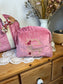 Set: duffel bag and lace initial toiletry bag