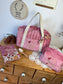 Ensemble: sac Louison, protège carnet et trousse Colette initiale dentelle personnalisable
