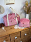 Set: duffel bag and lace initial toiletry bag