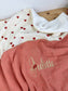 The cover with little hearts and marsala gauze